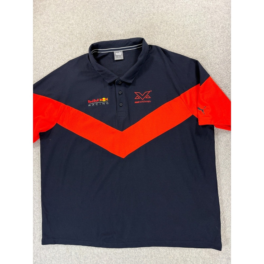 Red Bull Racing Performance Screened Logo Polo Shirt (Men's 3XL) Blue